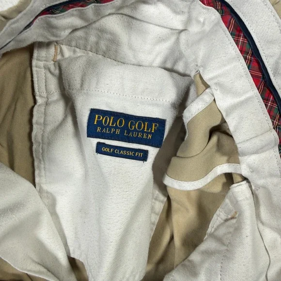 Polo Golf Ralph Lauren Mens Cotton Twill Stretch Khaki Shorts Size 34 - Picture 5 of 12